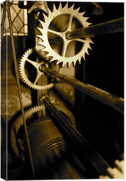 Cogs III Canvas Print by lucy devereux