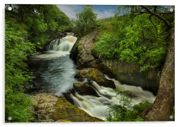 Beezley falls  - Yorkshire dales  Acrylic by Eddie John