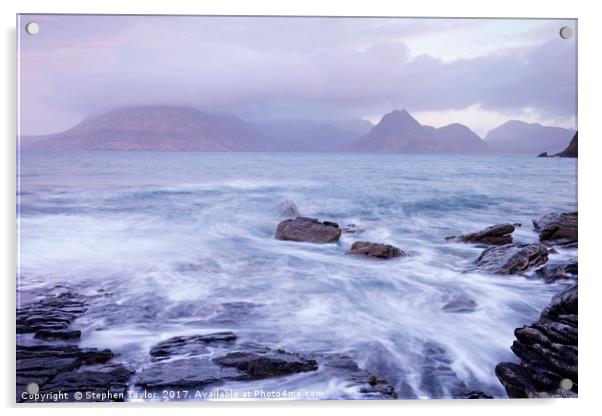 Stormy Seas at Elgol Acrylic by Stephen Taylor