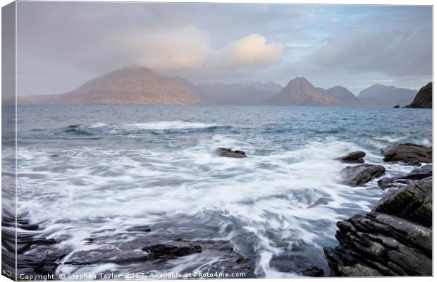 A break of light at Elgol Canvas Print by Stephen Taylor