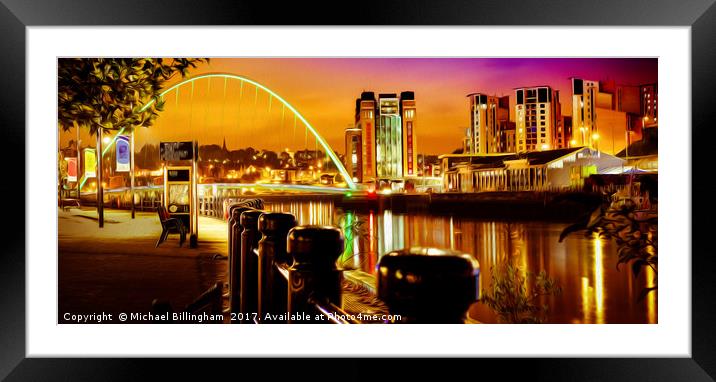 Newcastle Quayside Framed Mounted Print by Michael Billingham