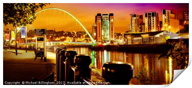 Newcastle Quayside Print by Michael Billingham