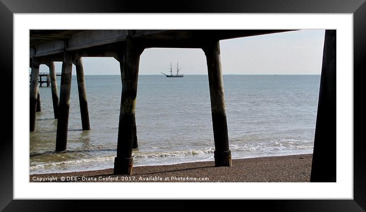 Schooner moored off Deal, Kent, Pier Framed Mounted Print by DEE- Diana Cosford
