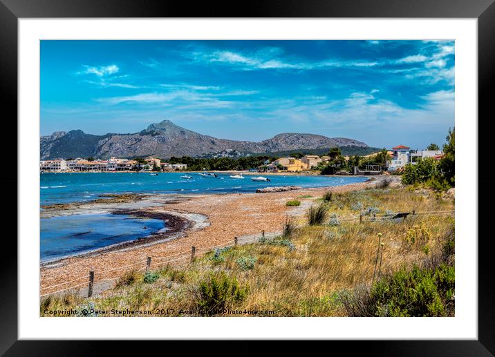 Pollensa Bay and Beach  Framed Mounted Print by Peter Stephenson