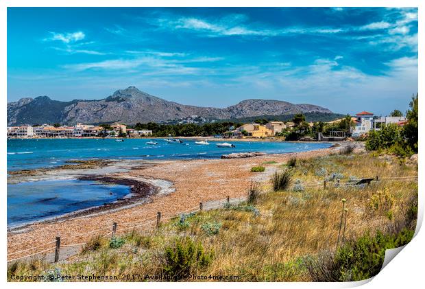 Pollensa Bay and Beach  Print by Peter Stephenson