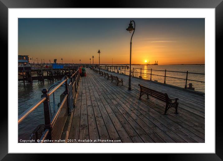 Halfpenny Pier Spring Sunset Framed Mounted Print by matthew  mallett