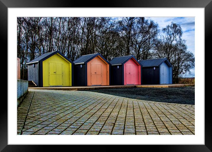 Colourful Huts Framed Mounted Print by Valerie Paterson