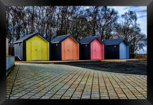 Colourful Huts Framed Print by Valerie Paterson