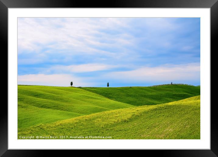 Val d'Orcia landscape Framed Mounted Print by Marco Bicci