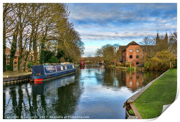 The Kennet At West Mills Newbury Print by Ian Lewis