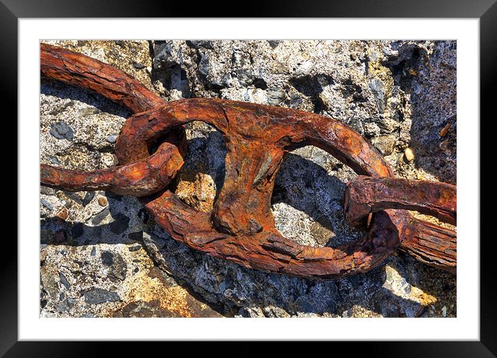 Rusty old Chain Framed Mounted Print by Mike Gorton