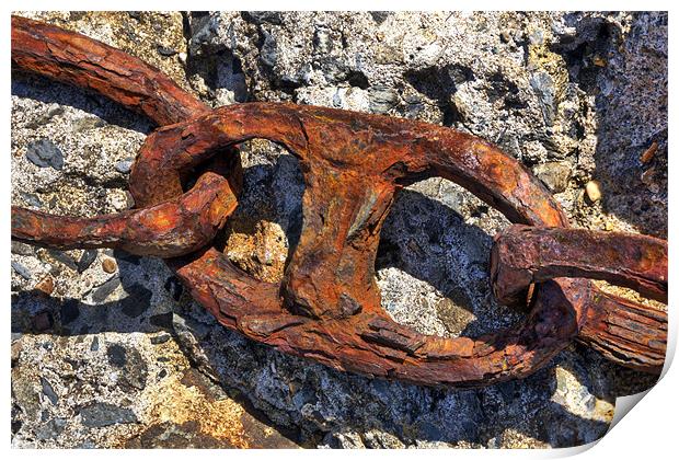 Rusty old Chain Print by Mike Gorton