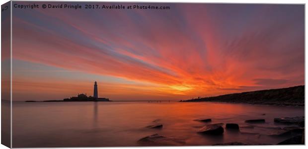 Lighthouse at Sunrise Canvas Print by David Pringle
