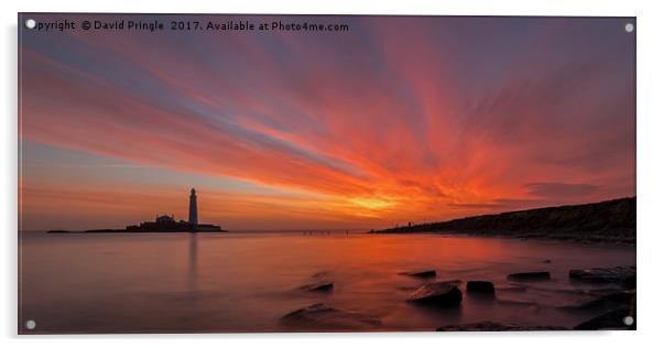 Lighthouse at Sunrise Acrylic by David Pringle