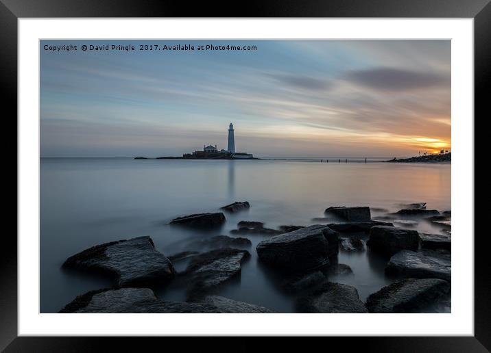 Lighthouse after Sunrise Framed Mounted Print by David Pringle