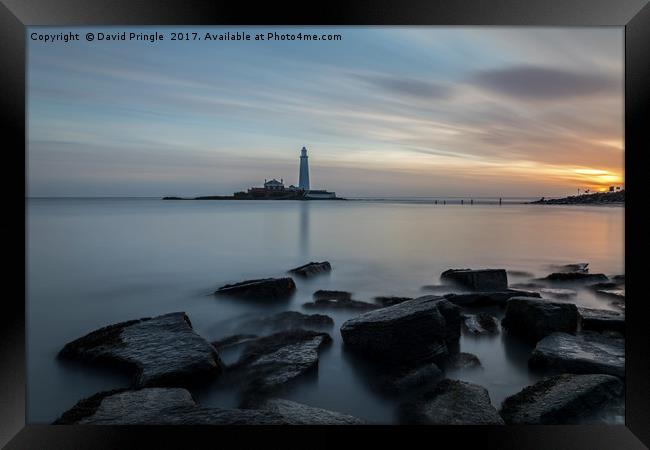 Lighthouse after Sunrise Framed Print by David Pringle