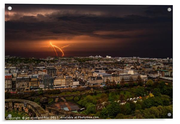 Storm over Edinburgh Acrylic by jim scotland fine art
