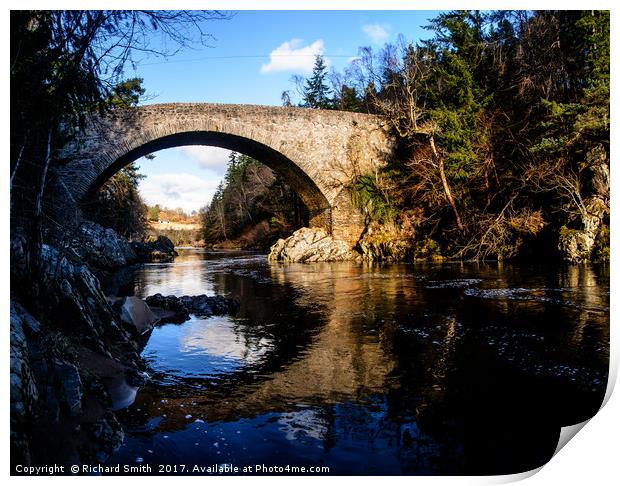 A bridge over the Findhorn river Print by Richard Smith