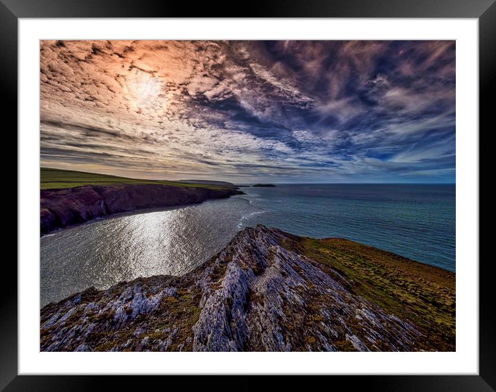 Clouds Over Mwnt Bay, Ceredigion, Wales, UK Framed Mounted Print by Mark Llewellyn