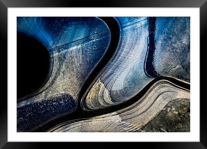 Swirly ice patterns  Framed Mounted Print by Andrew Kearton