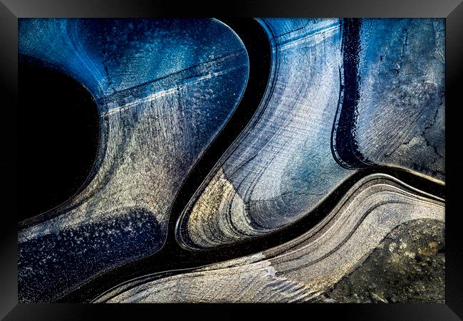 Swirly ice patterns  Framed Print by Andrew Kearton