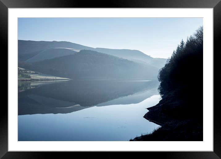 Reflections on Ladybower reservoir  Framed Mounted Print by Andrew Kearton