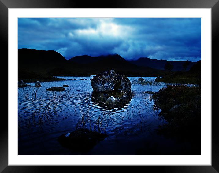 Dusk At Rannoch Moor In Scotland. Framed Mounted Print by Aj’s Images
