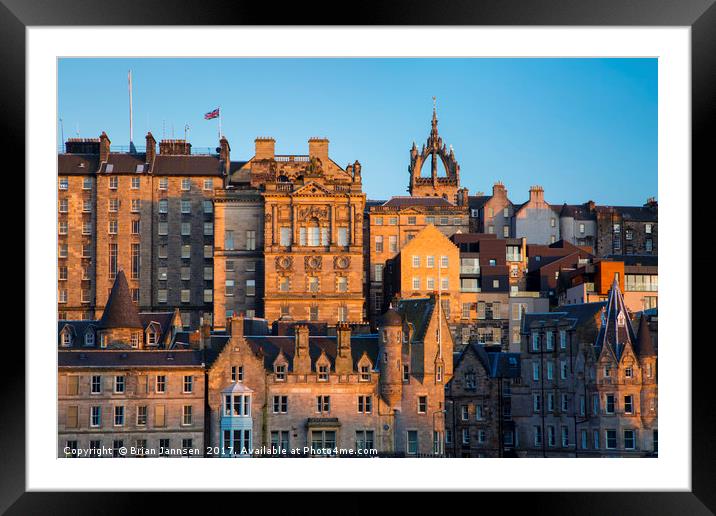 Edinburgh Skyline Framed Mounted Print by Brian Jannsen