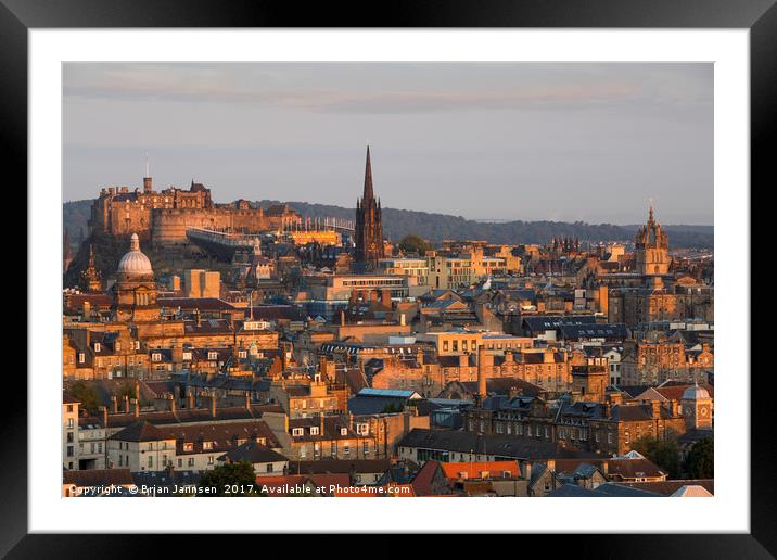 Edinburgh Dawn Framed Mounted Print by Brian Jannsen