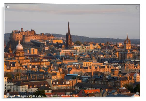Edinburgh Dawn Acrylic by Brian Jannsen