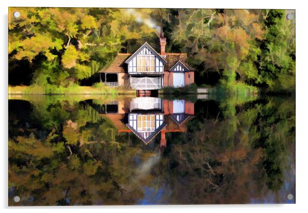 Thames boat house Acrylic by Tony Bates