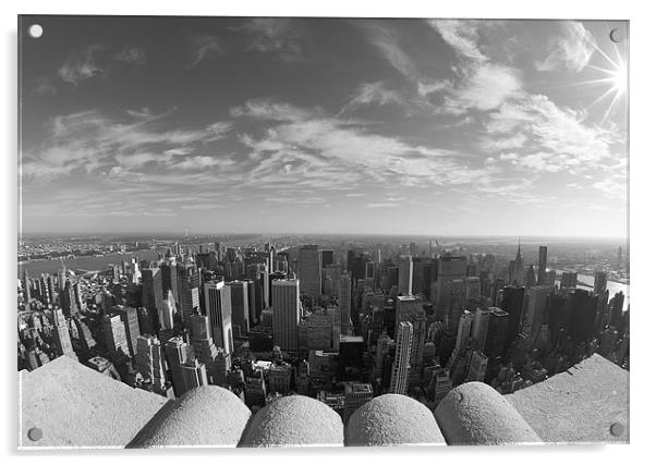 New York Skyline, B&W Acrylic by Jonathan Pankhurst