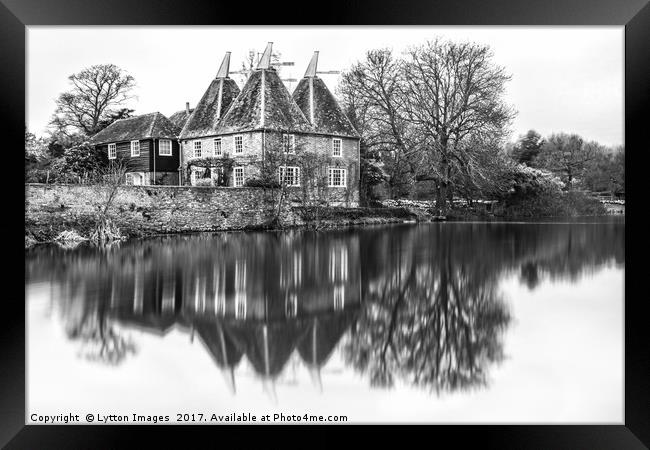 Kent Oast House black and white Framed Print by Wayne Lytton