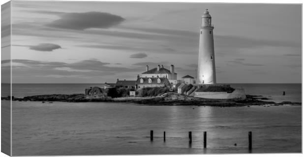 Black and White St Mary evening glow Canvas Print by Naylor's Photography