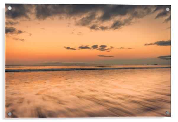 Bamburgh Beach Sunset Long Exposure Acrylic by Naylor's Photography