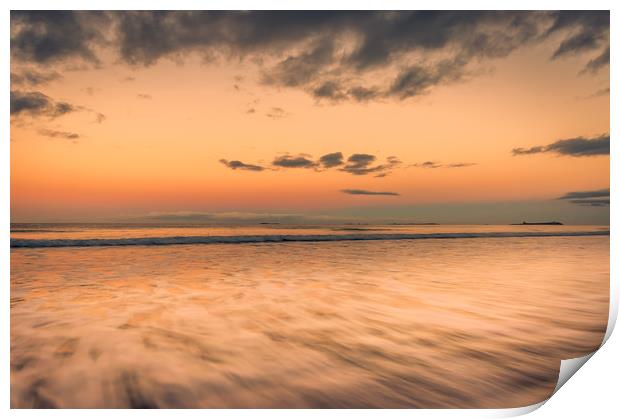Bamburgh Beach Sunset Long Exposure Print by Naylor's Photography