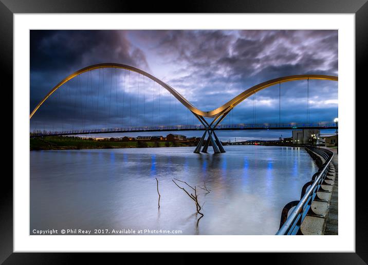 The Infinity Bridge, Teesside.  Framed Mounted Print by Phil Reay