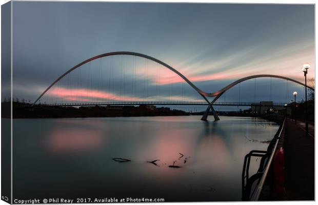 The Infinity Bridge, Teesside.  Canvas Print by Phil Reay