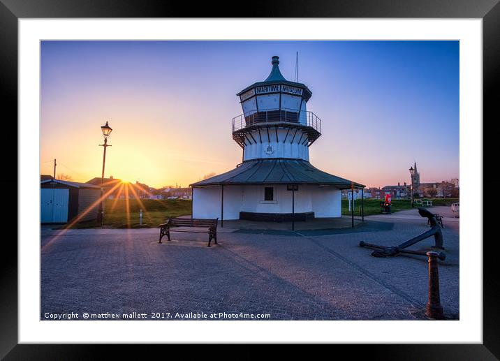 Harwich Lighthouse Museum At Sunset Framed Mounted Print by matthew  mallett
