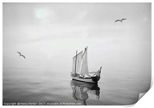 Adrift with the gulls. Print by Henry Horton