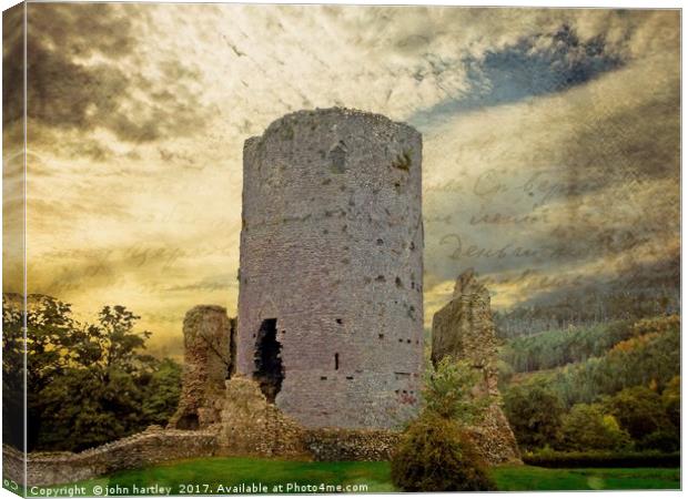 Crickhowell 12th Century Castle Wales -  Creative  Canvas Print by john hartley