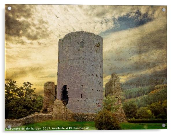 Crickhowell 12th Century Castle Wales -  Creative  Acrylic by john hartley