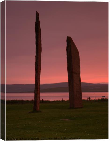 At The Stones of Stenness Canvas Print by Steven Watson