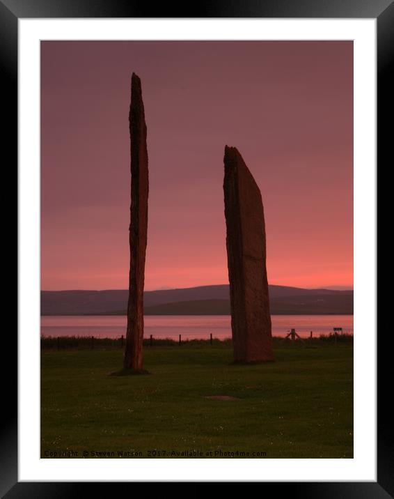 At The Stones of Stenness Framed Mounted Print by Steven Watson
