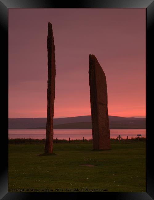 At The Stones of Stenness Framed Print by Steven Watson