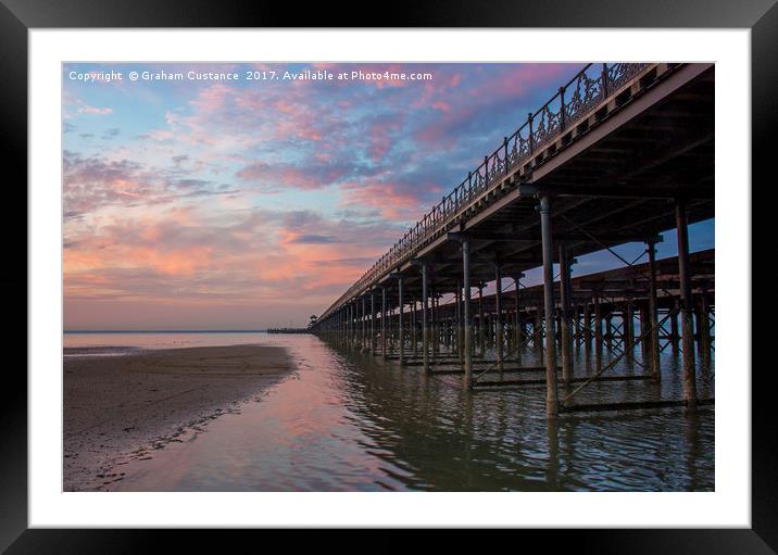 Ryde Pier Sunset, Isle of Wight Framed Mounted Print by Graham Custance