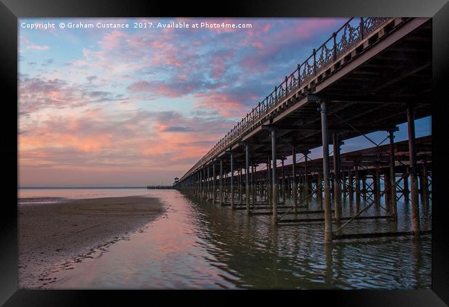 Ryde Pier Sunset, Isle of Wight Framed Print by Graham Custance