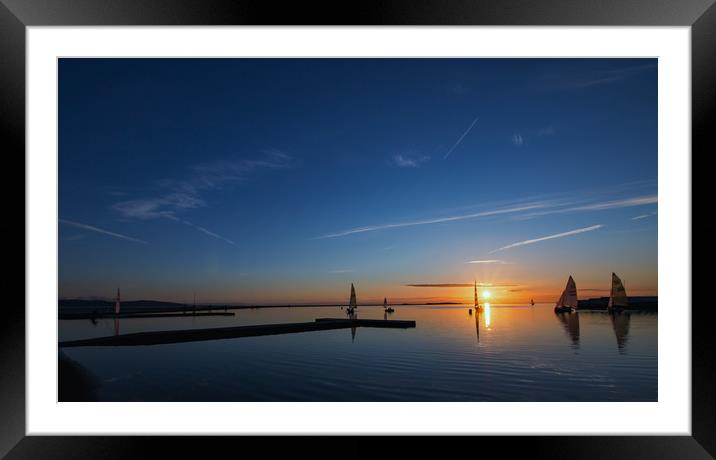West Kirby Marine Lake Sunset Framed Mounted Print by Graham Morris