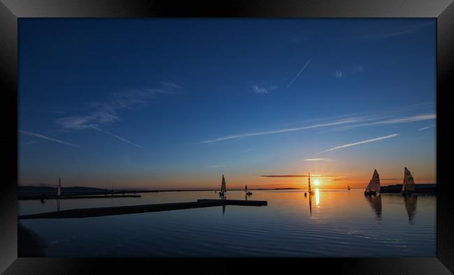 West Kirby Marine Lake Sunset Framed Print by Graham Morris