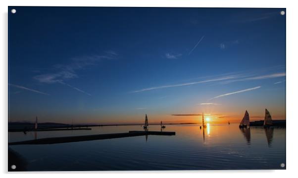 West Kirby Marine Lake Sunset Acrylic by Graham Morris